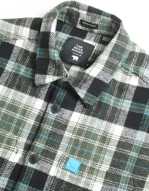 Men Slim Fit Checkered Button Down Collar Casual Shirt